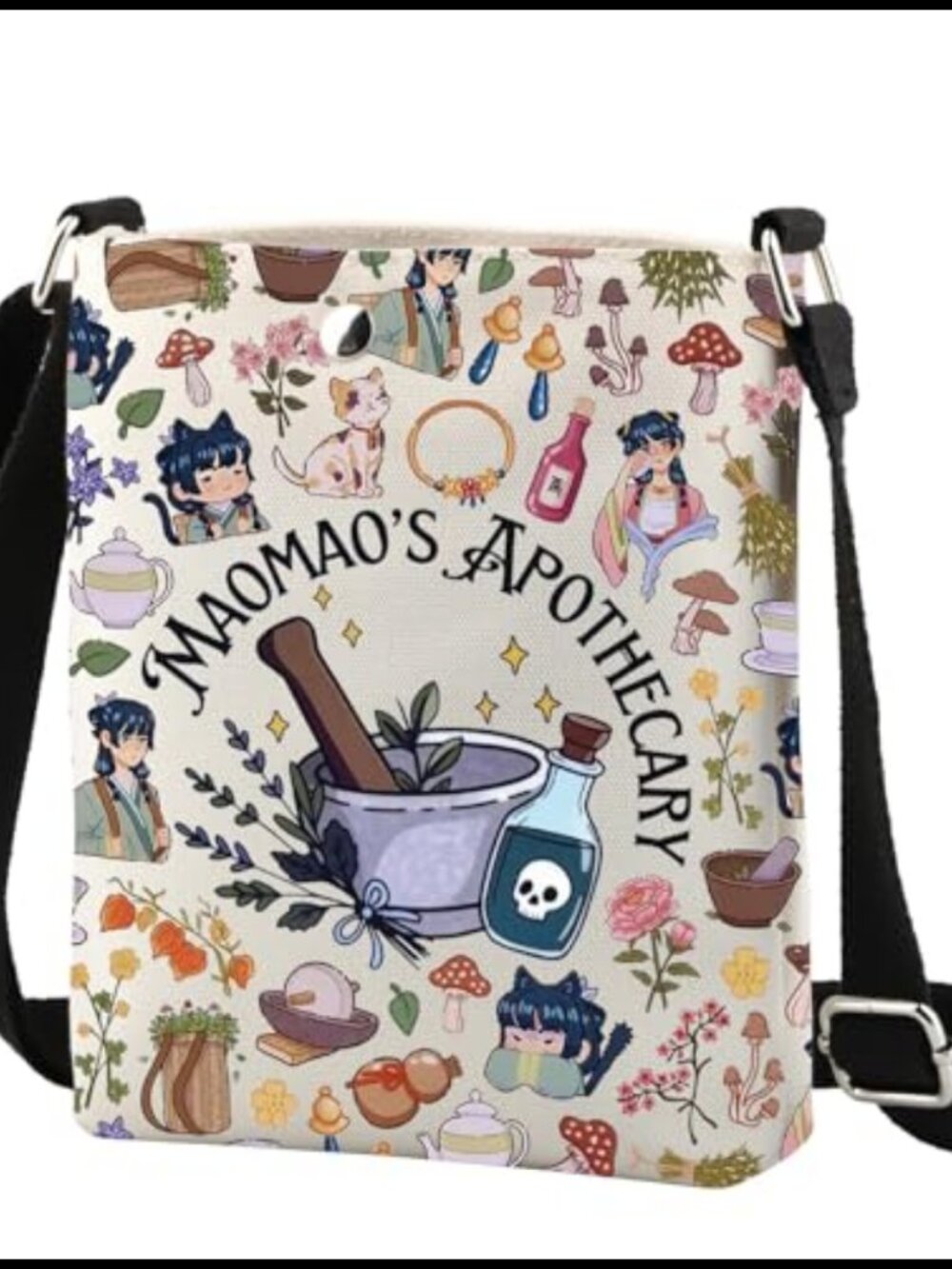 Canvas Crossbody Bag Satchel Anime Apothecary Medicine Cosmetic Purse